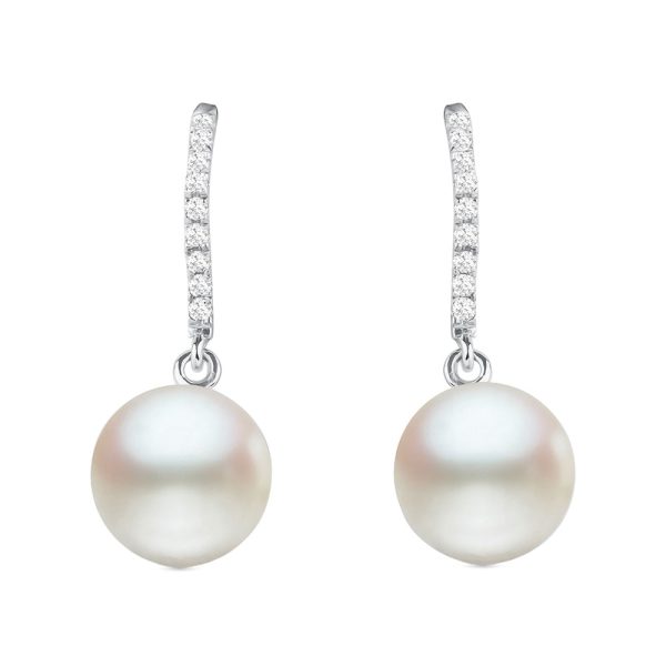 GR0052 Thin White Gold Drop Pink-Tone