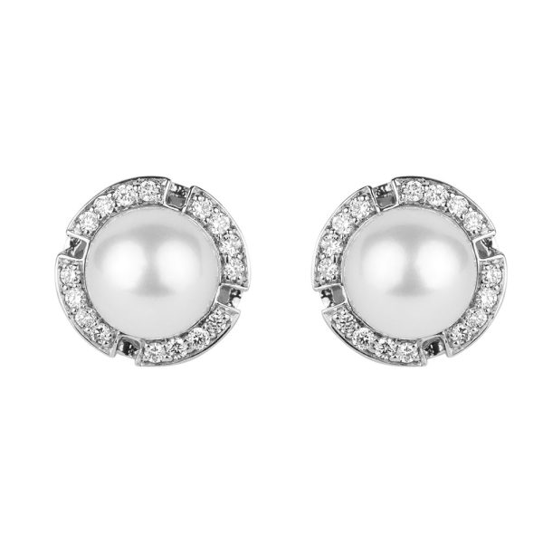 GR0094 White Gold 4-Section Halo Studs