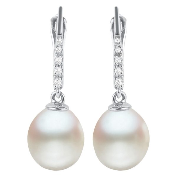 EOOZ White Gold Diamond Stick Drop