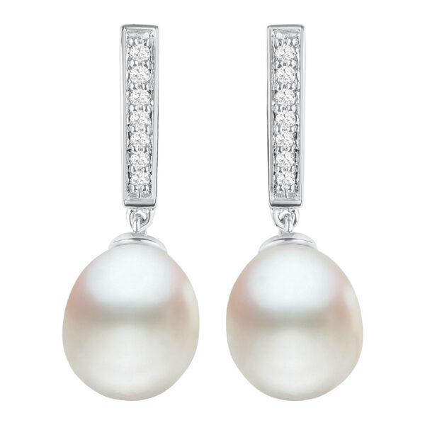 POO30 Long White Gold Bar Drop