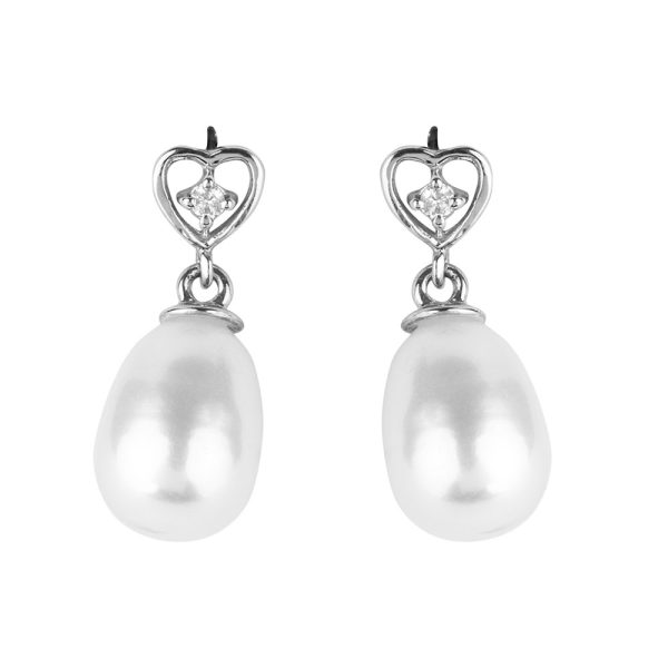 HEART EARRINGS Diamond Heart Drop