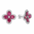 Earrings 14KW/3.4G Ruby & Diamond