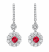 Earrings 14KW/4.9G Ruby & Diamond