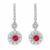 Earrings 14KW/4.9G Ruby & Diamond