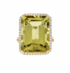 Ring 14KY/5.8G Gold Green Quartz